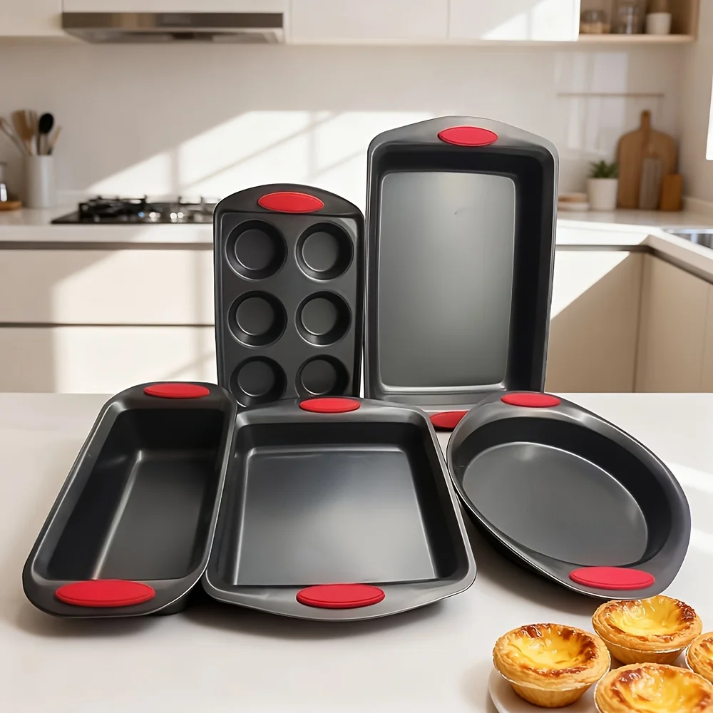 High Quality Baking Set 4-5pcs Kitchen Oven Baking Pan Set - Luxury Non-stick Black Coating Inside And Out - Carbon Steel - Non-
High Quality Baking Set 4-5pcs Kitchen Oven Baking Pan Set - Luxury Non-stick Black Coating Inside And Out - Carbon Steel - Non-
