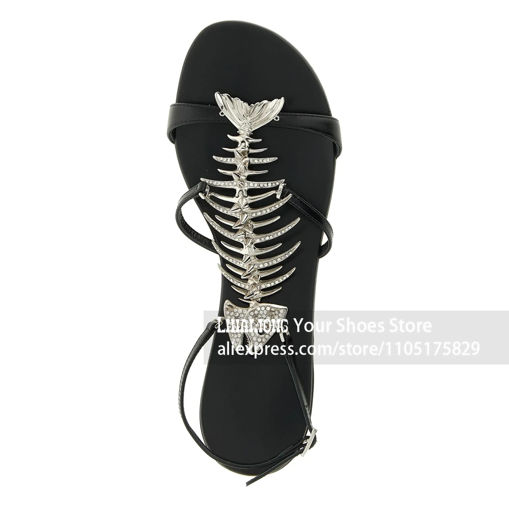 Silver Rhinestone Fishbone Flat Sandals Metal Slim Flats Stud Embellishment Summer Shoes Designer Style Luxury Handmade Sandals
Silver Rhinestone Fishbone Flat Sandals Metal Slim Flats Stud Embellishment Summer Shoes Designer Style Luxury Handmade Sandals