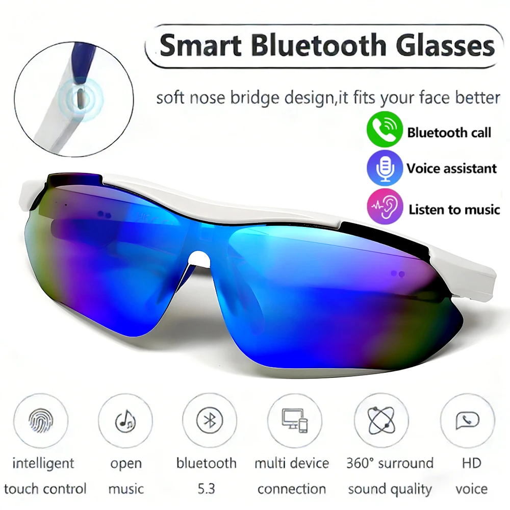 Polarized Cycling Glasses Men Women Sports Bluetooth Sunglasses Man Call Music Playback Voice Assistant Glasses with Headphones
Polarized Cycling Glasses Men Women Sports Bluetooth Sunglasses Man Call Music Playback Voice Assistant Glasses with Headphones