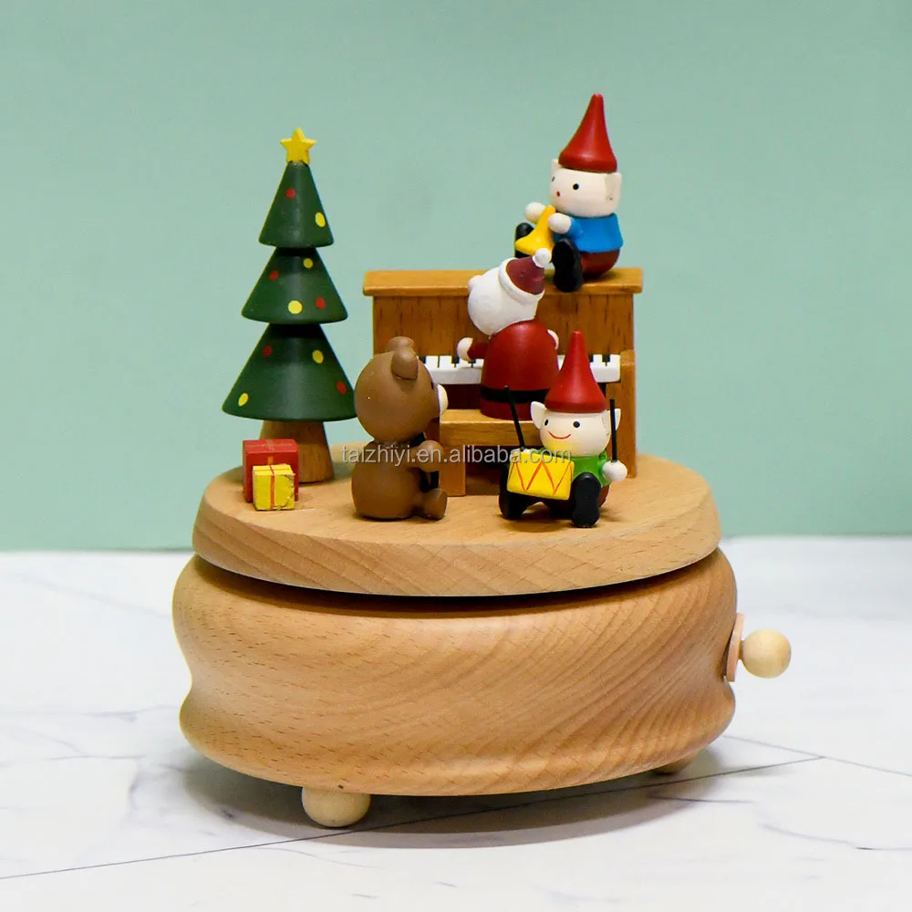 Custom Logo Wind Up Clockwork Spring Christmas Decorative Accents Beech Wooden Rotating Music Box For Giving Present
Custom Logo Wind Up Clockwork Spring Christmas Decorative Accents Beech Wooden Rotating Music Box For Giving Present
