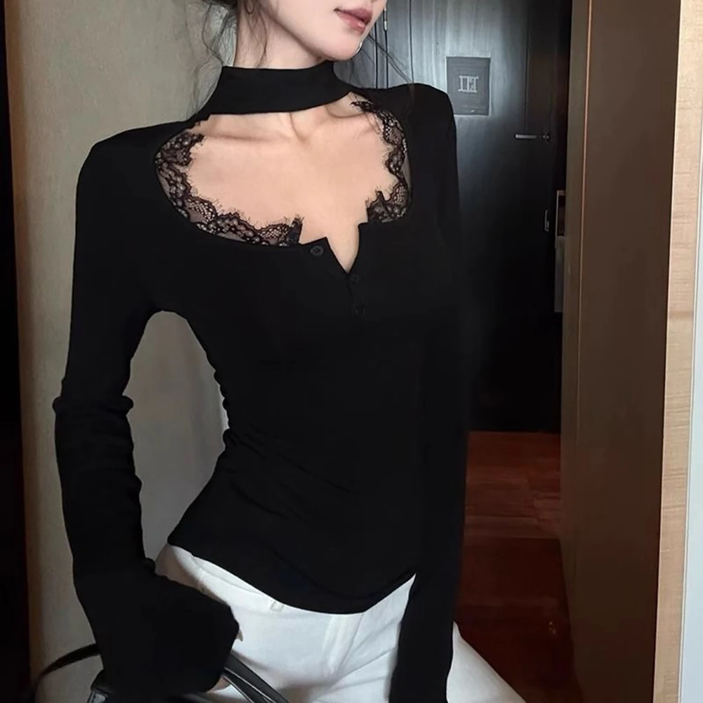 Casual Spring Wear Lace Turtleneck T Shirt Casual Outing Polyester Fabric Regular Clothing Length Solid Color Design
Casual Spring Wear Lace Turtleneck T Shirt Casual Outing Polyester Fabric Regular Clothing Length Solid Color Design