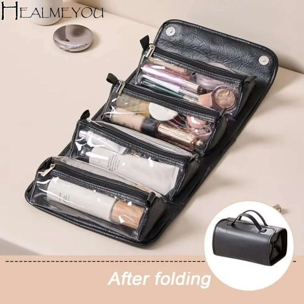 Large Capacity Foldable Cosmetic Bag Waterproof PU Leather Makeup Organizer Detachable Roll Up Design Portable Toiletry Bag
Large Capacity Foldable Cosmetic Bag Waterproof PU Leather Makeup Organizer Detachable Roll Up Design Portable Toiletry Bag
