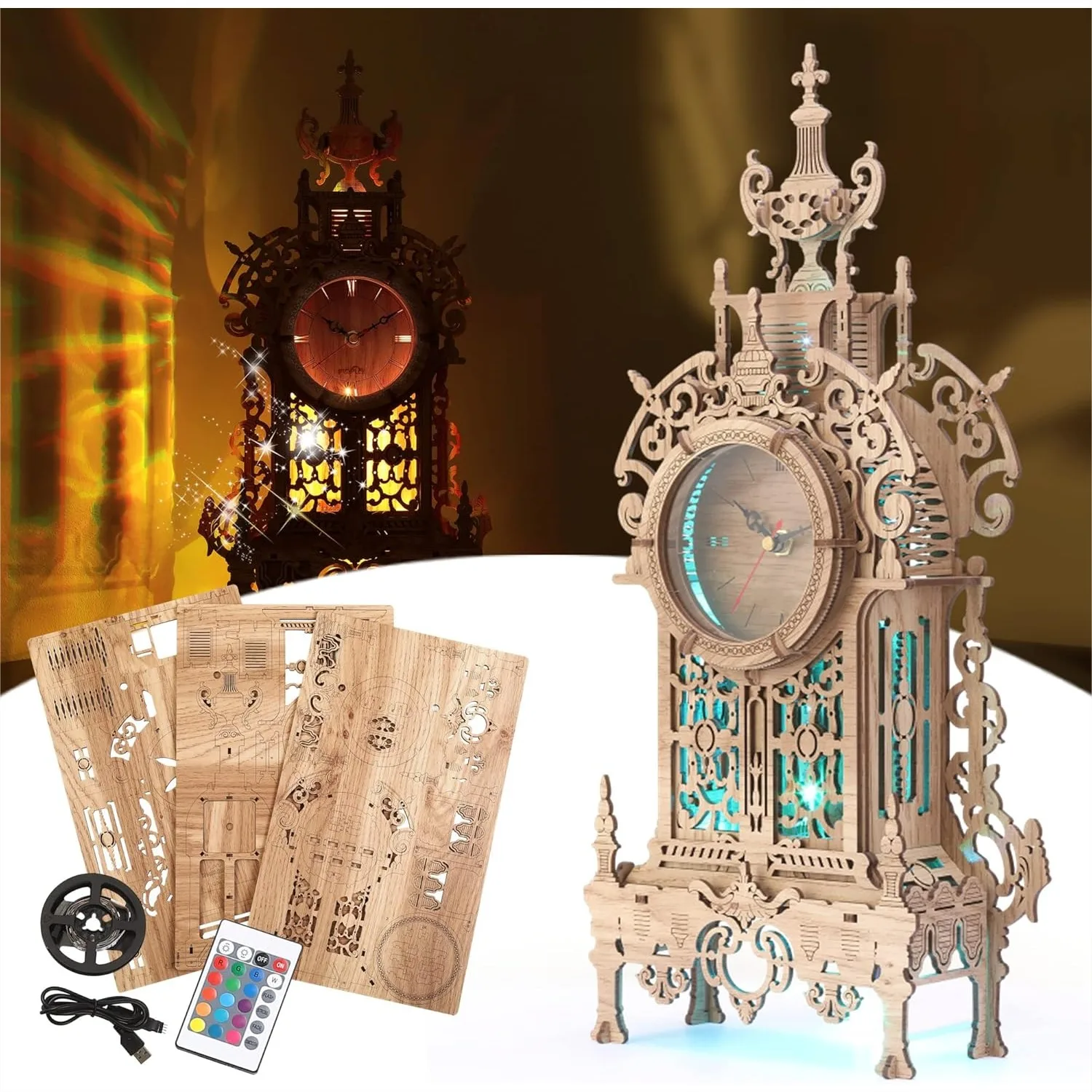 3D Wood Puzzle LED Tower Clock DIY Building Blocks Model Desktop Decor
3D Wood Puzzle LED Tower Clock DIY Building Blocks Model Desktop Decor