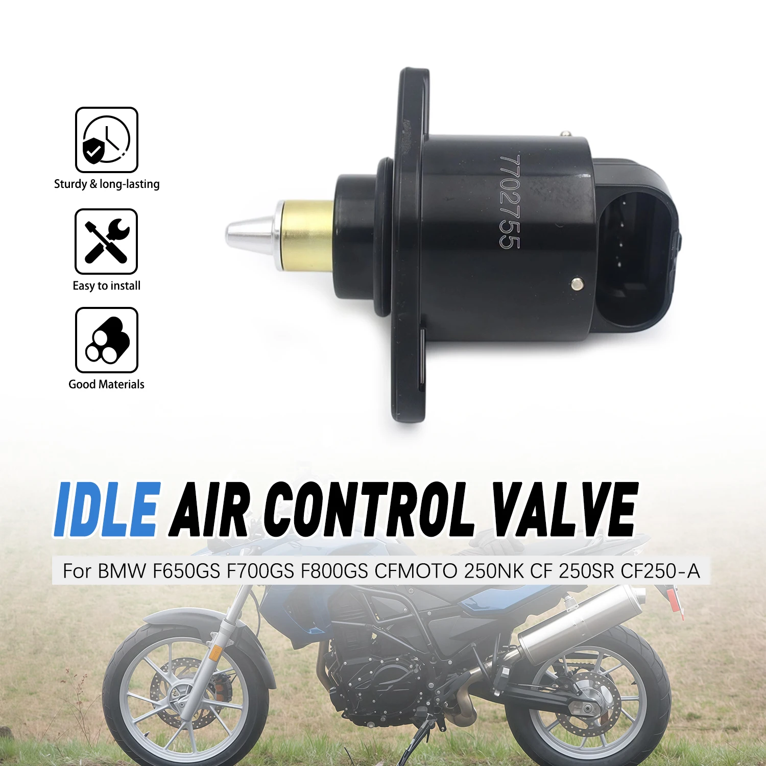 For BMW F650GS F700GS F800GS For CFMOTO 250NK CF 250SR CF250-A 7702755 Engine Outboards Accessories Idle Speed Control Valve
For BMW F650GS F700GS F800GS For CFMOTO 250NK CF 250SR CF250-A 7702755 Engine Outboards Accessories Idle Speed Control Valve
