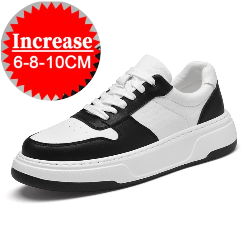 Genuine Leather Invisible Height Increasing 6cm,8cm White Men's Breathable ELevator Sports Casual Sneaker Board Tennis Shoes
Genuine Leather Invisible Height Increasing 6cm,8cm White Men's Breathable ELevator Sports Casual Sneaker Board Tennis Shoes