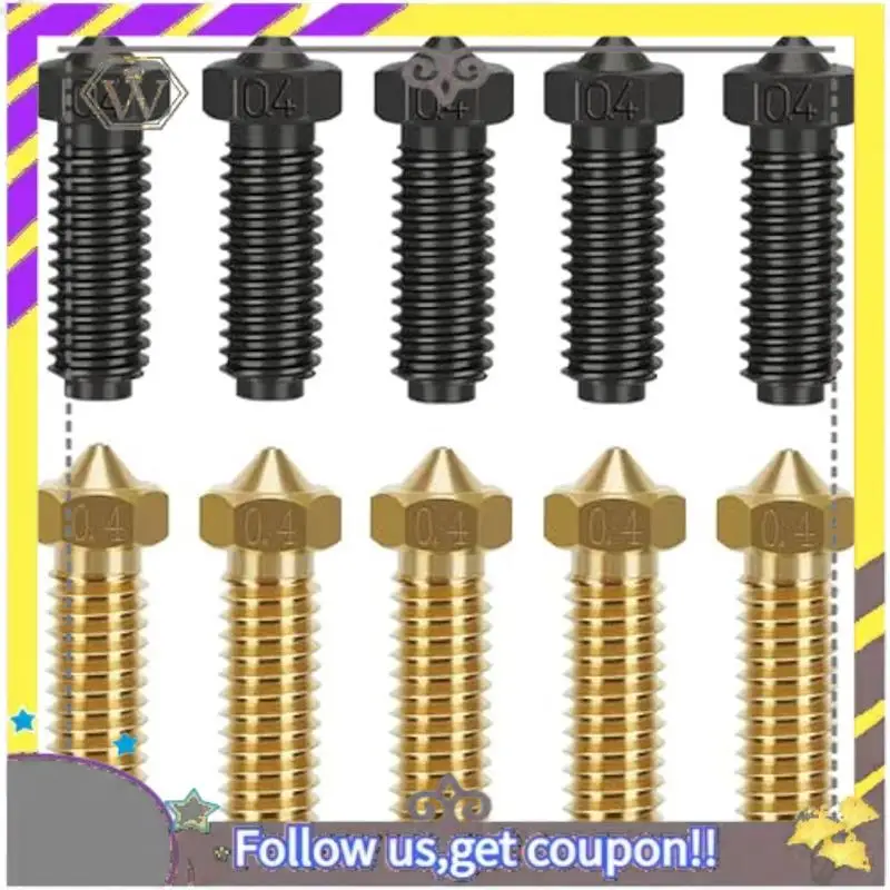 New 3D Printer Nozzle Kit For Anycubic Kobra 2 - Included 5Pcs Hardened Steel Nozzles + 5Pcs Brass Nozzles 0.4Mm
New 3D Printer Nozzle Kit For Anycubic Kobra 2 - Included 5Pcs Hardened Steel Nozzles + 5Pcs Brass Nozzles 0.4Mm