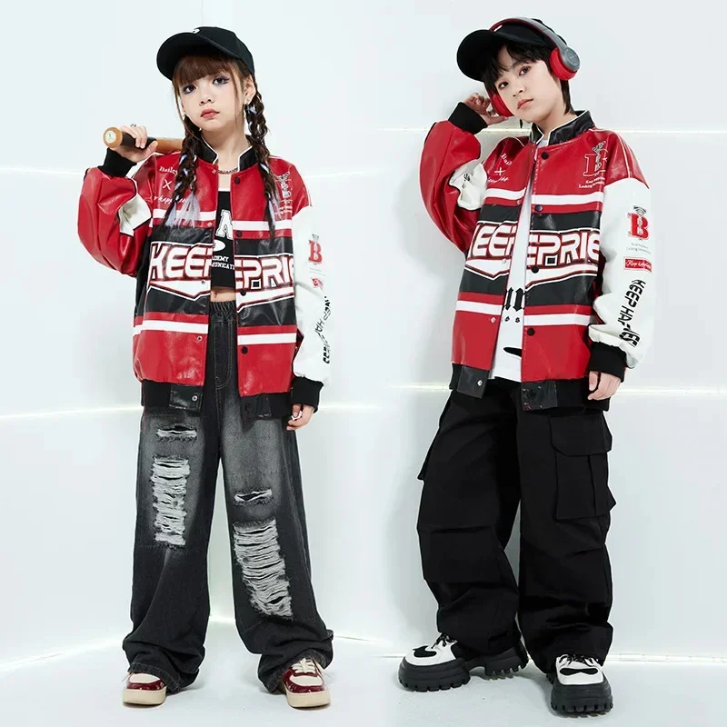 Children Boys Girls Teen Hip Hop Leather Coat Motorcycle Jacket Jeans Pants Sets Kids Fashion Show Clothes Tracksuits Costumes
Children Boys Girls Teen Hip Hop Leather Coat Motorcycle Jacket Jeans Pants Sets Kids Fashion Show Clothes Tracksuits Costumes