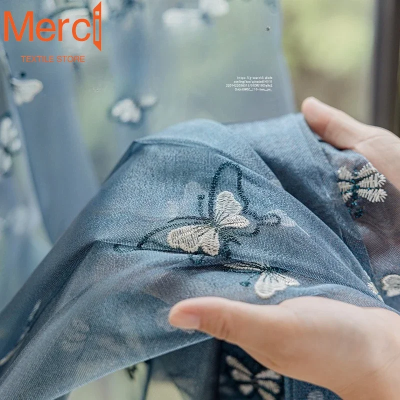 Blue Butterfly Tulle European Luxury Embroidered Window Sheer Curtains for Living Room Bedroom Dining Decor Dream Kitchen Custom
Blue Butterfly Tulle European Luxury Embroidered Window Sheer Curtains for Living Room Bedroom Dining Decor Dream Kitchen Custom