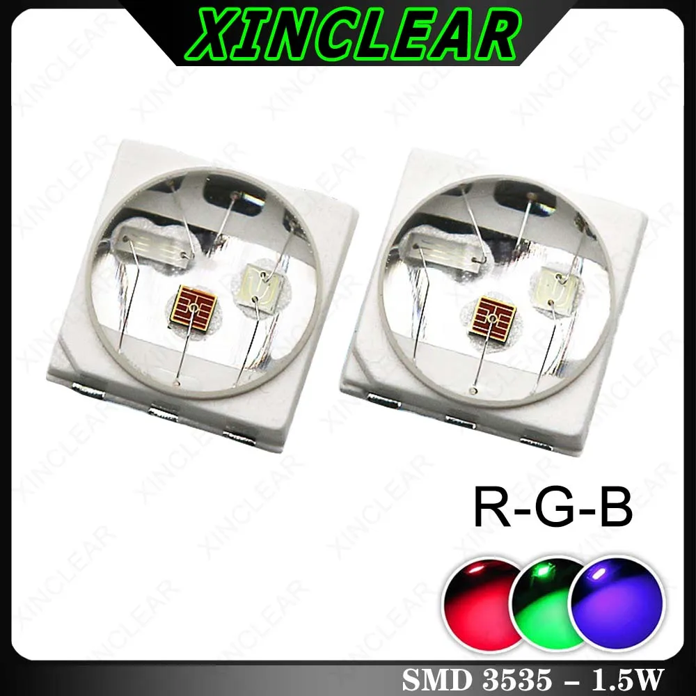 100pcs High Power LED Chips 1.5W Red Green Blue Triple Full Color RGB SMD 3535 Light Beads For DIY Aquarium Stage Light
100pcs High Power LED Chips 1.5W Red Green Blue Triple Full Color RGB SMD 3535 Light Beads For DIY Aquarium Stage Light