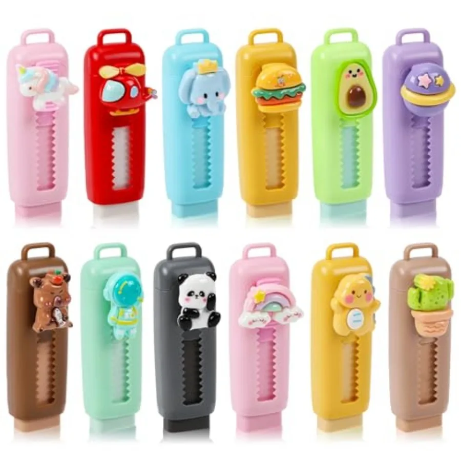 12 Pack Cute Retractable Pencil Erasers for Bulk Kawaii Cartoon Fun Erasers for Teacher Class Rewards Favor School Supplies Hom
12 Pack Cute Retractable Pencil Erasers for Bulk Kawaii Cartoon Fun Erasers for Teacher Class Rewards Favor School Supplies Hom