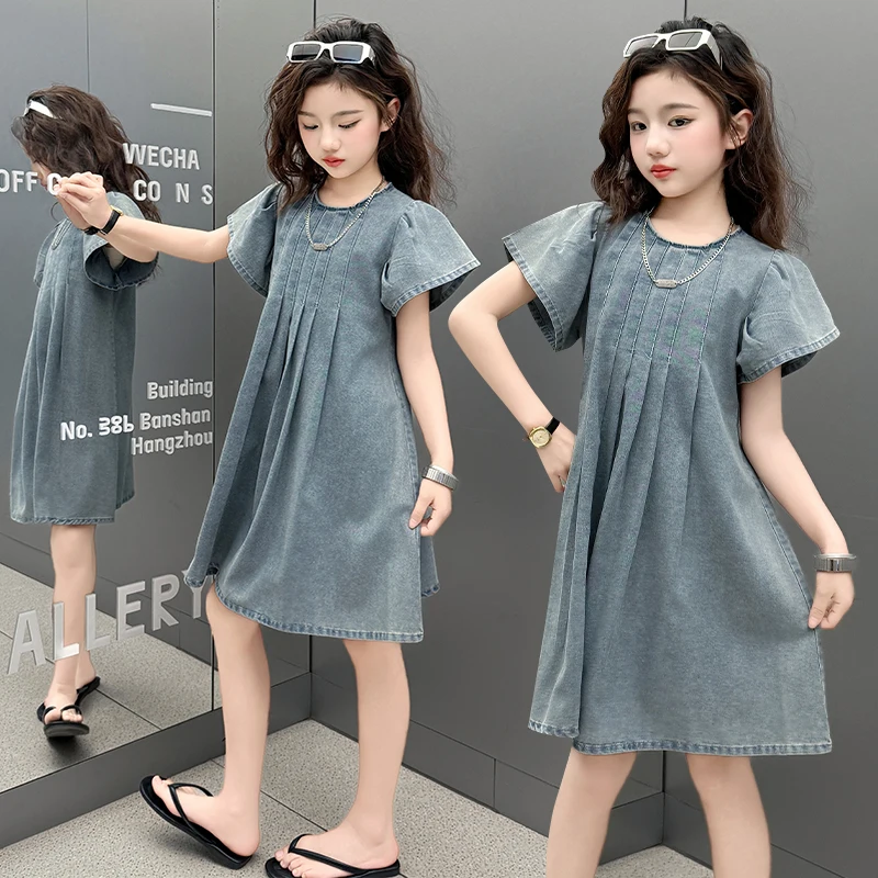 2025 New Summer Children Vintage Blue Denim Dress for Girls Fashion Short Sleeve Jeans Dress Outfit Kids Casual Streetwear 5-14T
2025 New Summer Children Vintage Blue Denim Dress for Girls Fashion Short Sleeve Jeans Dress Outfit Kids Casual Streetwear 5-14T