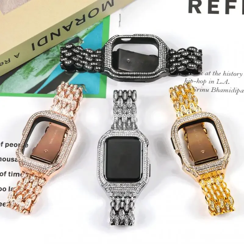 Metal+Diamond Case for Apple Watch Case 9 8 7 41mm 40mm Stainless Steel Protective Shell For iWatch 6 5 4 SE 41mm 40mm Cover
Metal+Diamond Case for Apple Watch Case 9 8 7 41mm 40mm Stainless Steel Protective Shell For iWatch 6 5 4 SE 41mm 40mm Cover