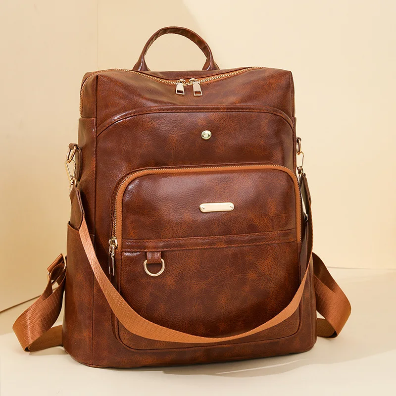 Commuter dual-purpose backpack ladies new large-capacity European and American retro students outdoor leisure backpack
Commuter dual-purpose backpack ladies new large-capacity European and American retro students outdoor leisure backpack