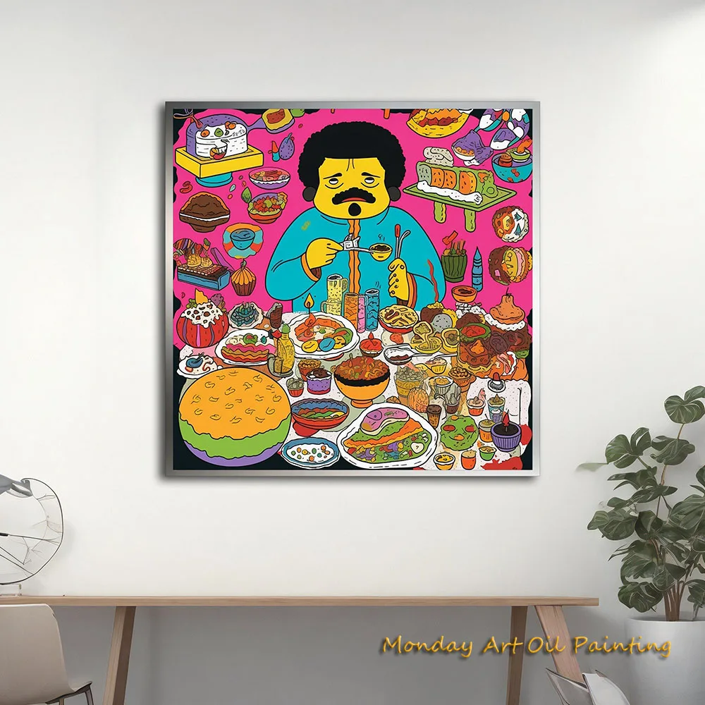Hand Painted Cartoon Figure Acrylic Oil Painting Man Eating Food Graffiti Art Canvas Painting For Home Decor Fedex Shipping Cost
Hand Painted Cartoon Figure Acrylic Oil Painting Man Eating Food Graffiti Art Canvas Painting For Home Decor Fedex Shipping Cost