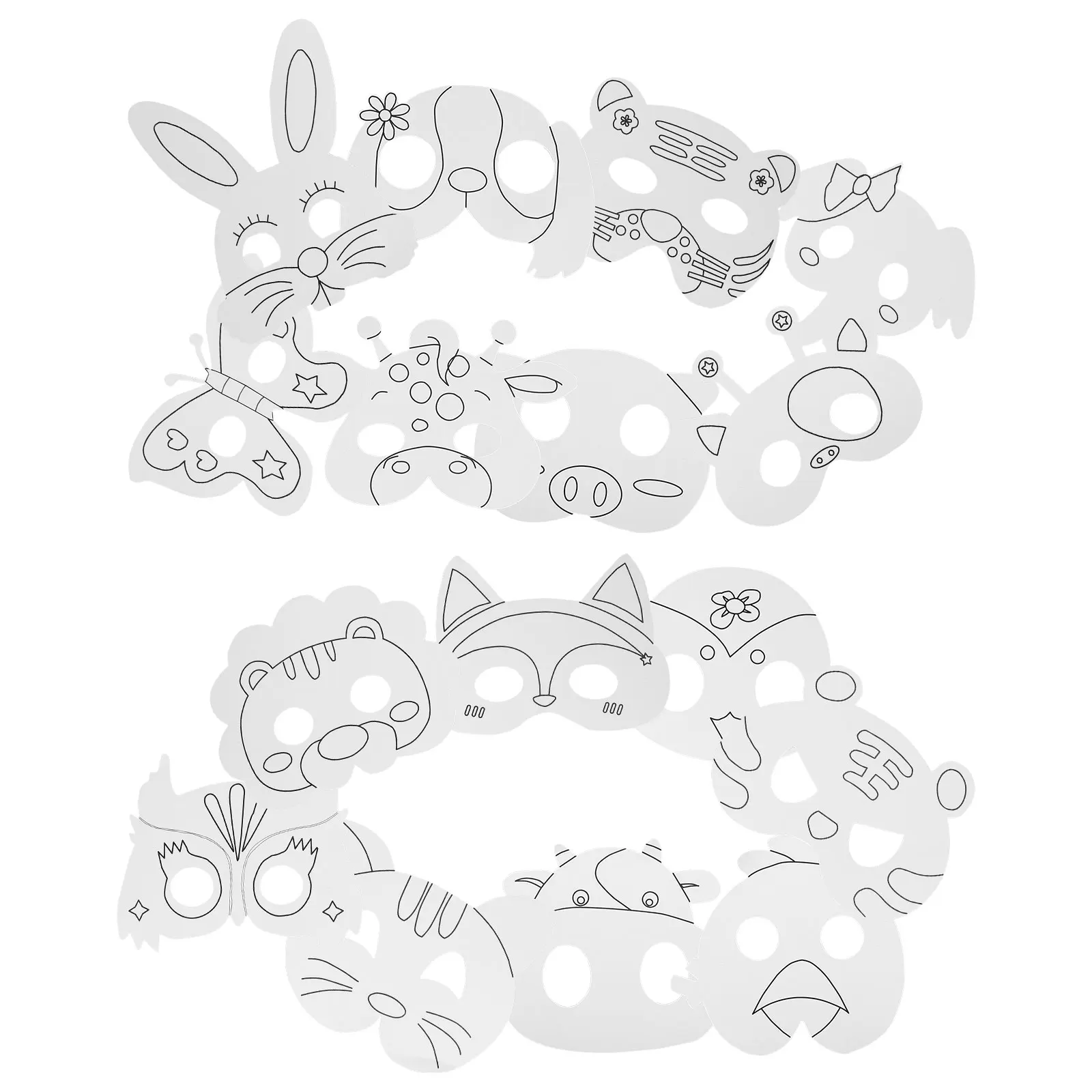 1 set Children Coloring Masks DIY Blank Paper Unpainted Masquerade Carnival Animal Face Handcraft Toys Paintable Accessories
1 set Children Coloring Masks DIY Blank Paper Unpainted Masquerade Carnival Animal Face Handcraft Toys Paintable Accessories