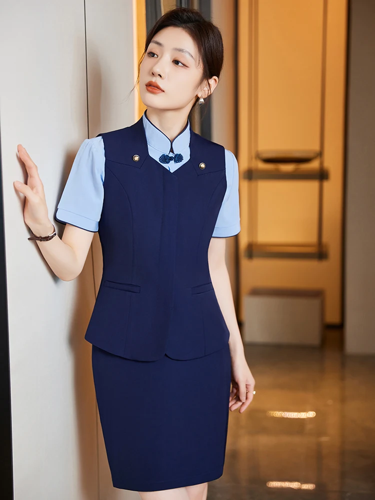 Professional Vest Set for Women Summer New Style Beauty Salon Front Desk Bar Waitress Restaurant KTV Hotel Work Uniform
Professional Vest Set for Women Summer New Style Beauty Salon Front Desk Bar Waitress Restaurant KTV Hotel Work Uniform