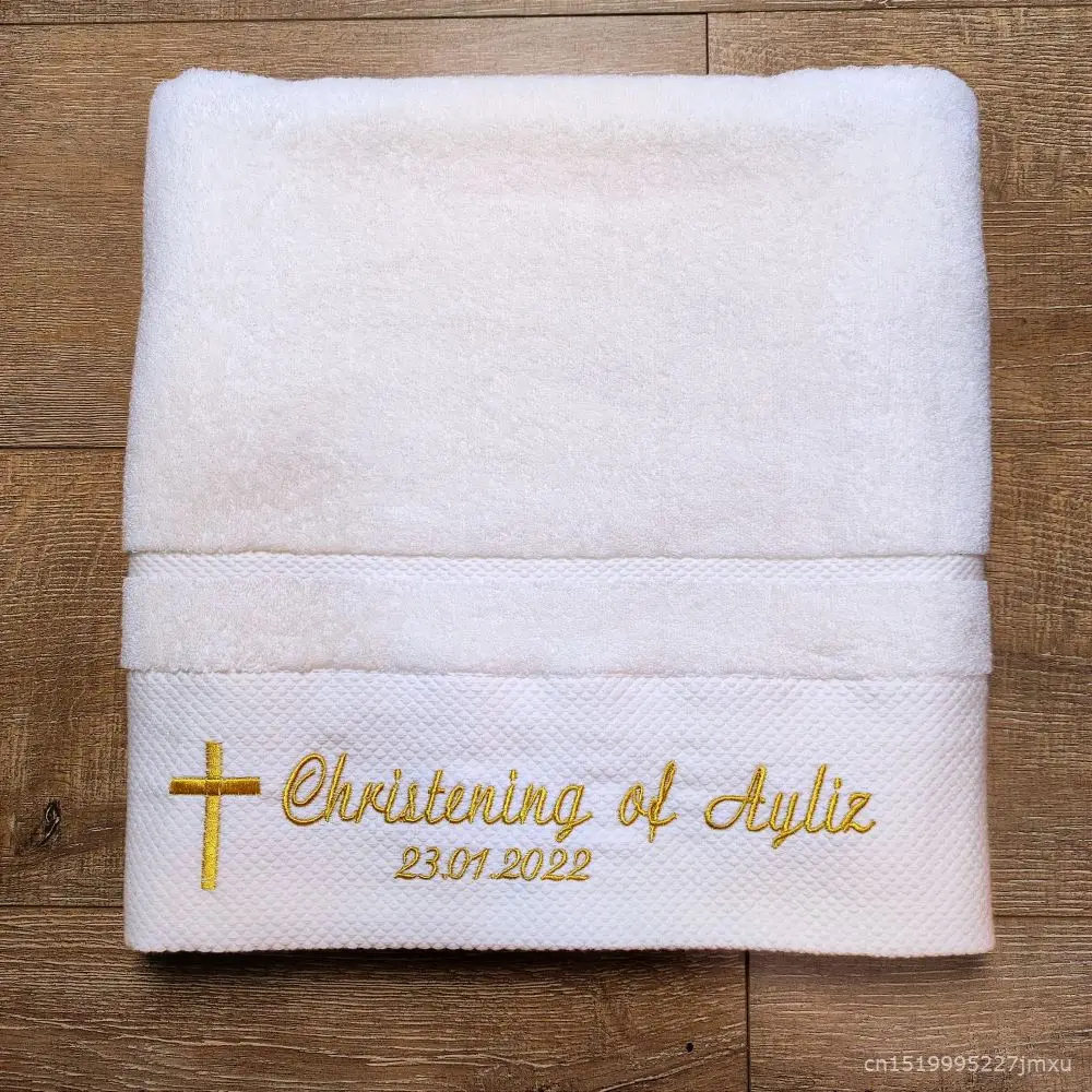 AHSNME Customized Baptism Towel 70x140cm Bath Towels for Baby Christening White Towel with Name and Date
AHSNME Customized Baptism Towel 70x140cm Bath Towels for Baby Christening White Towel with Name and Date