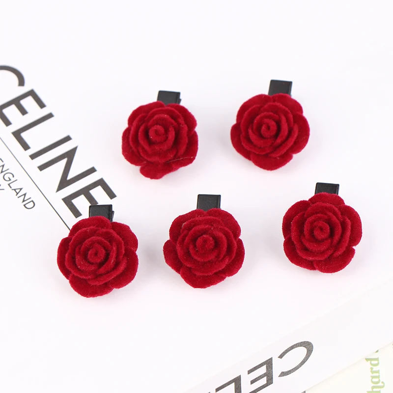 5Pcs Romantic Sweet Velvet Rose Hairpin Elegant Small Red Flower Hair Clip For Women Elegant Wedding Party Headwear
5Pcs Romantic Sweet Velvet Rose Hairpin Elegant Small Red Flower Hair Clip For Women Elegant Wedding Party Headwear