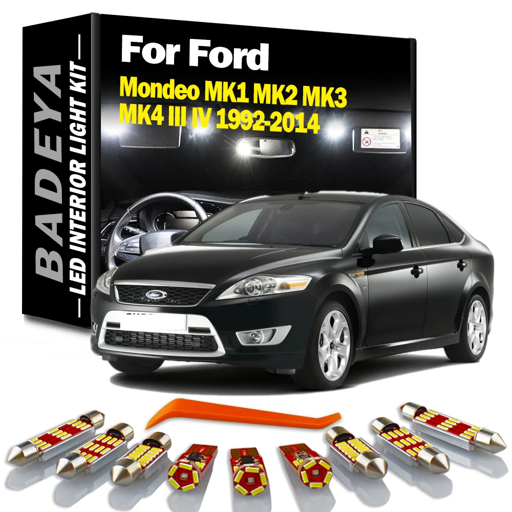 BADEYA для Ford Mondeo MK1 MK2 MK3 MK4 III IV 1992-2008 2009 2010 2011 2012 2013 2014 автомобильные аксессуары комплект светодиодного внутреннего освещения
BADEYA для Ford Mondeo MK1 MK2 MK3 MK4 III IV 1992-2008 2009 2010 2011 2012 2013 2014 автомобильные аксессуары комплект светодиодного внутреннего освещения