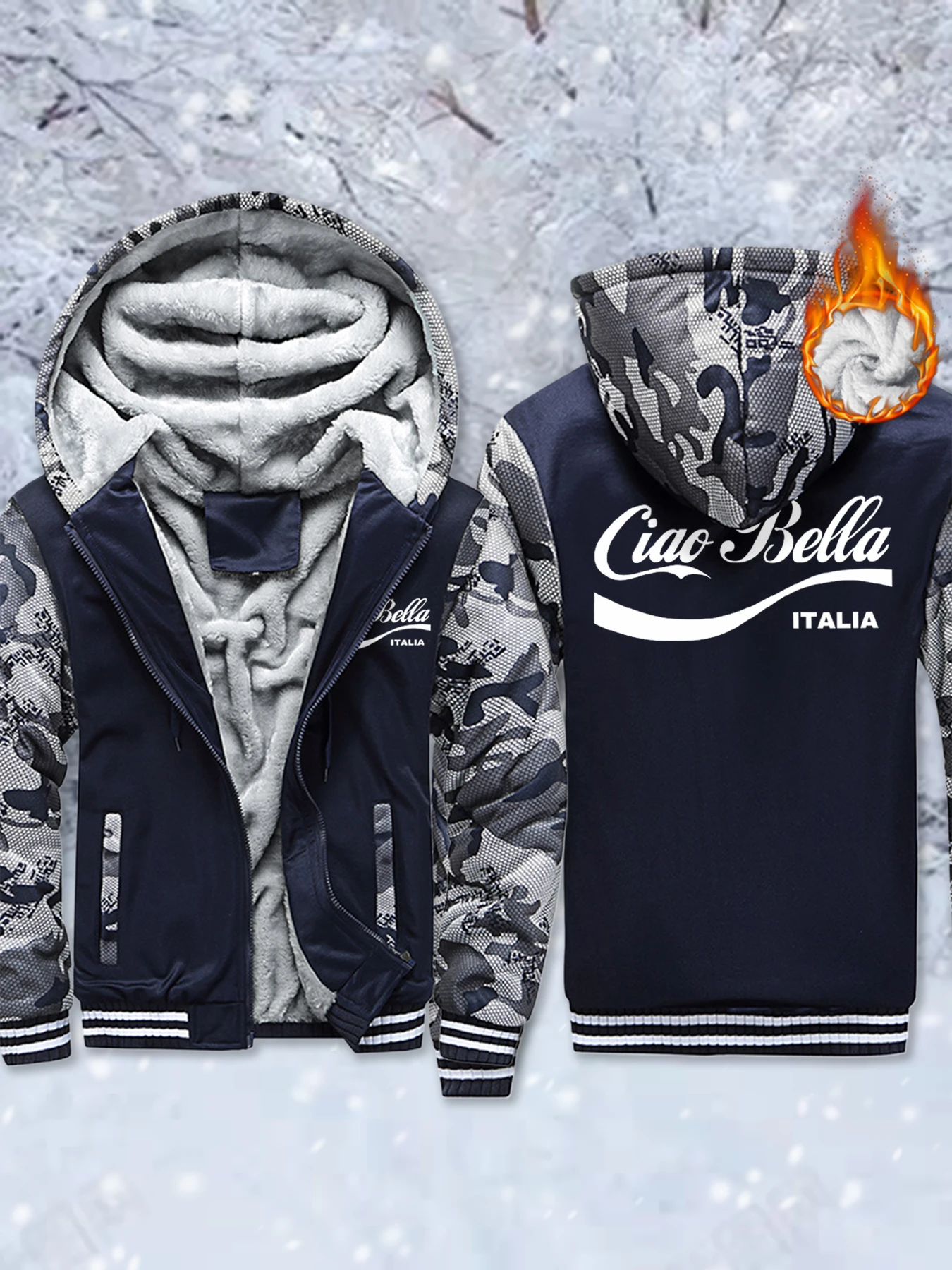 Ciao Bella Italia с буквенным креативным принтом, утепленные флисовые куртки, мужская удобная толстовка с карманами на молнии, зимняя верхняя одежда, теплое базовое пальто
Ciao Bella Italia с буквенным креативным принтом, утепленные флисовые куртки, мужская удобная толстовка с карманами на молнии, зимняя верхняя одежда, теплое базовое пальто