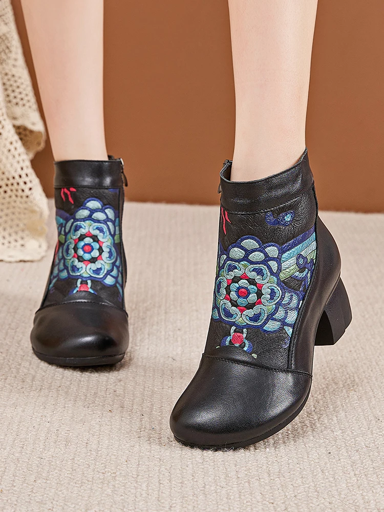 Женские ботильоны Birkuir на толстом каблуке в стиле ретро с цветочным принтом, ботинки на высоком каблуке 5 см, роскошные короткие ботинки на молнии из натуральной кожи 
Женские ботильоны Birkuir на толстом каблуке в стиле ретро с цветочным принтом, ботинки на высоком каблуке 5 см, роскошные короткие ботинки на молнии из натуральной кожи
