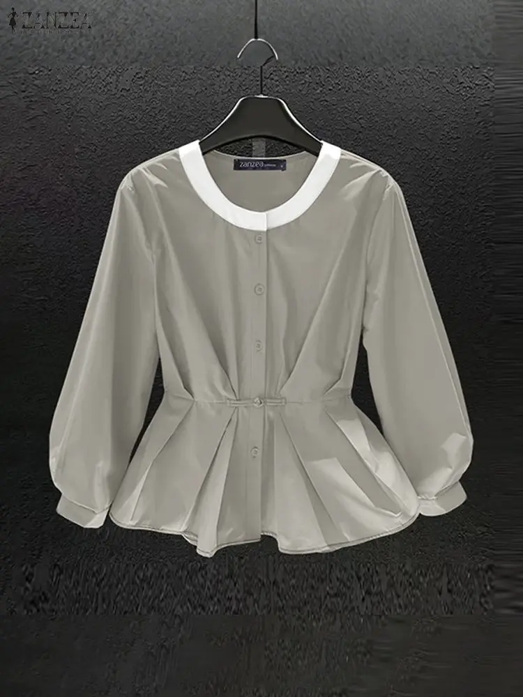 2025 ZANZEA Waisted Office Shirts Autumn Blouse Women Elegant Long Sleeve Tops Patchwork Shirt Stylish OL Work Pleated Blusas
2025 ZANZEA Waisted Office Shirts Autumn Blouse Women Elegant Long Sleeve Tops Patchwork Shirt Stylish OL Work Pleated Blusas