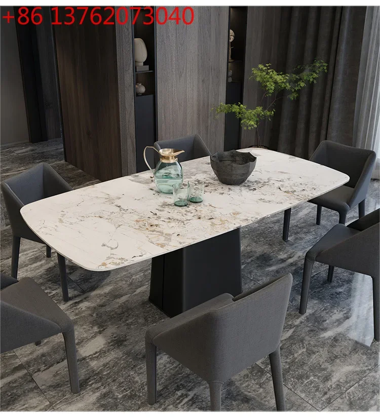 Italian Stone Plate Dining Table and Chair Modern Minimalist Furniture Combination Dining Table Light Luxury Carbon Steel Table
Italian Stone Plate Dining Table and Chair Modern Minimalist Furniture Combination Dining Table Light Luxury Carbon Steel Table