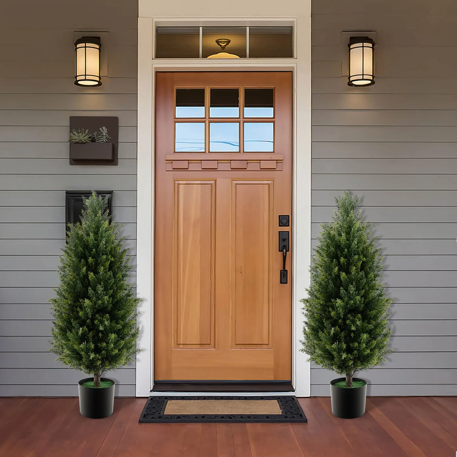 2 Pack 37.5" Artificial Topiary Cedar Tree w/ Cement Plastic Pot & Realistic
2 Pack 37.5" Artificial Topiary Cedar Tree w/ Cement Plastic Pot & Realistic
