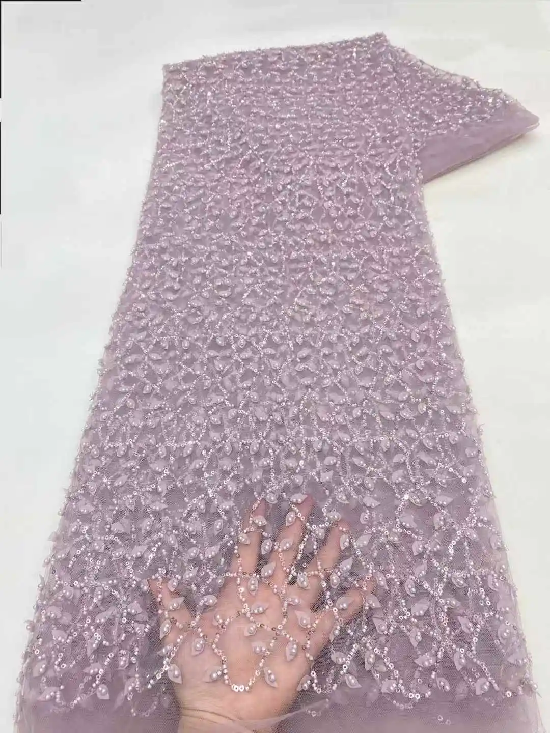 Latest Beads African Lace 2025 High Quality Sequins Nigerian French Tulle Fabric Embroidery for Women Dress
Latest Beads African Lace 2025 High Quality Sequins Nigerian French Tulle Fabric Embroidery for Women Dress