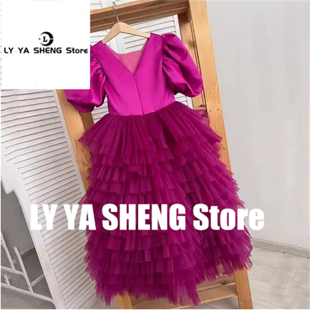 Communion Flower Girl Dress For Wedding Satin Tulle Short Sleeves Princess Kids Birthday Party Dress First Communion Ball Gowns
Communion Flower Girl Dress For Wedding Satin Tulle Short Sleeves Princess Kids Birthday Party Dress First Communion Ball Gowns