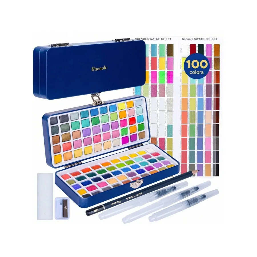 Deli 100-Color Watercolor Paint Set With Metallic and Fluorescent Colors, Macaron Palette For Artists, Beginners, Students and
Deli 100-Color Watercolor Paint Set With Metallic and Fluorescent Colors, Macaron Palette For Artists, Beginners, Students and