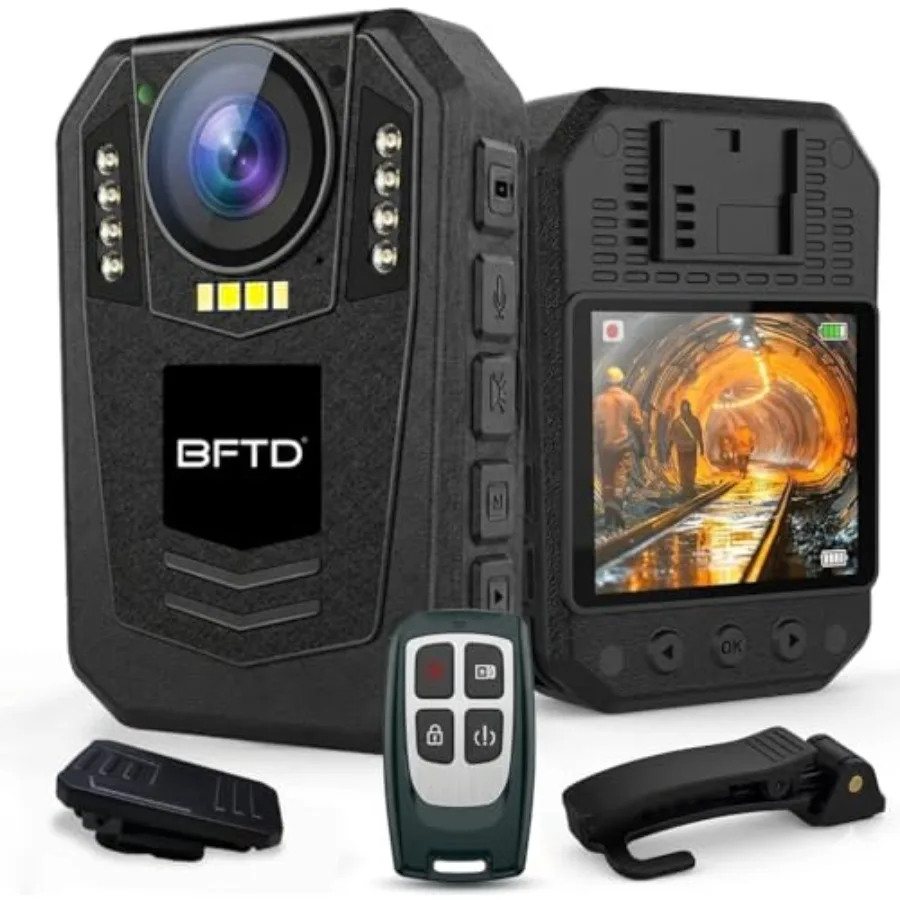 Security law enforcement body camera, polycarbonate body, black, 1440P resolution with night vision, IP68 waterproof, 256GB sto
Security law enforcement body camera, polycarbonate body, black, 1440P resolution with night vision, IP68 waterproof, 256GB sto