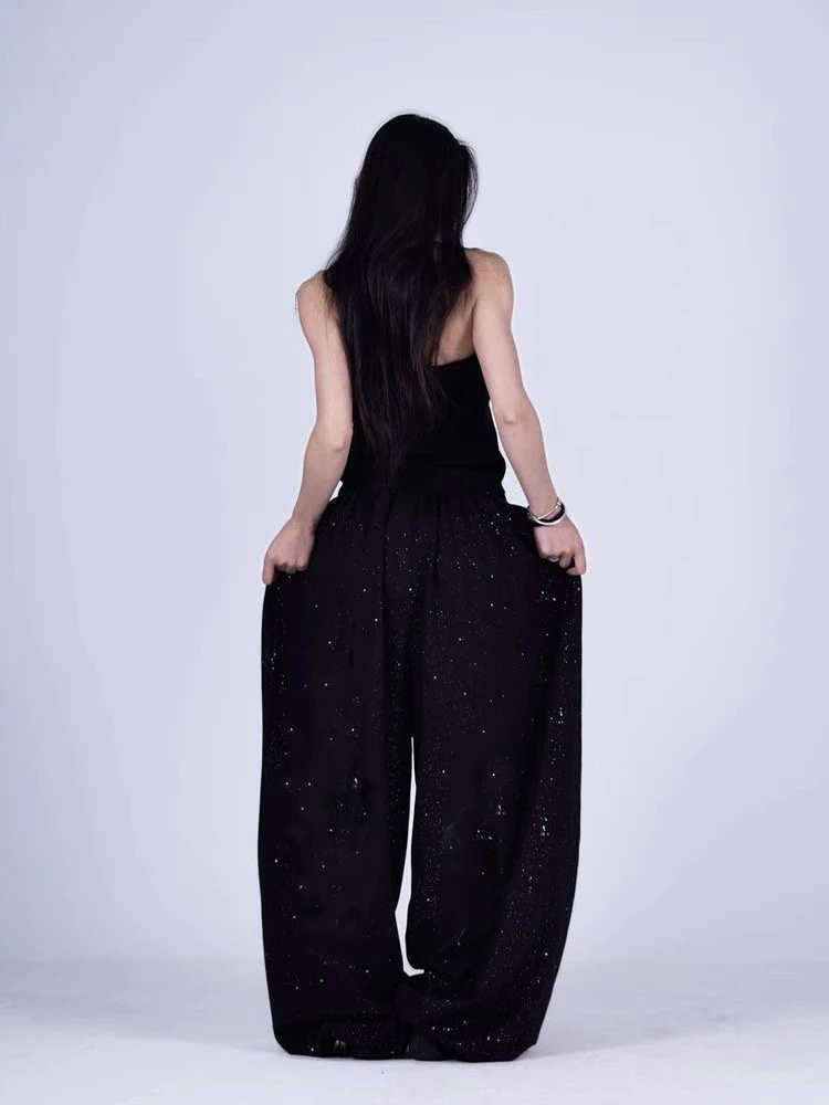 American Retro High Waist Black Rhinestone Casual Pants Women's Jazz Loose Straight Leg Wide Leg Trousers Long Pants
American Retro High Waist Black Rhinestone Casual Pants Women's Jazz Loose Straight Leg Wide Leg Trousers Long Pants