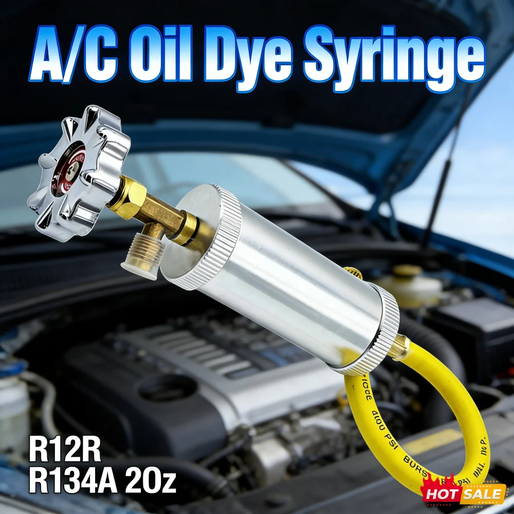 Auto A/C Oil Dye Injector R12R R134A 1/4 Inch Sae A/C Dye Injector 2Oz Liquid Coolant Filler Tube Air Conditioning Car Oil Injec
Auto A/C Oil Dye Injector R12R R134A 1/4 Inch Sae A/C Dye Injector 2Oz Liquid Coolant Filler Tube Air Conditioning Car Oil Injec