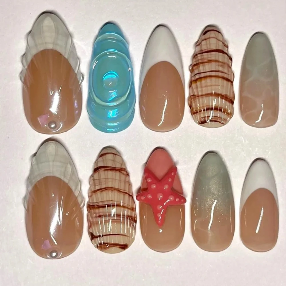 10Pcs Luxury Press On Nails 3D Almond Design Acrylic False Nails ABS Artificial Fake Nails DIY Manicure with Set
10Pcs Luxury Press On Nails 3D Almond Design Acrylic False Nails ABS Artificial Fake Nails DIY Manicure with Set
