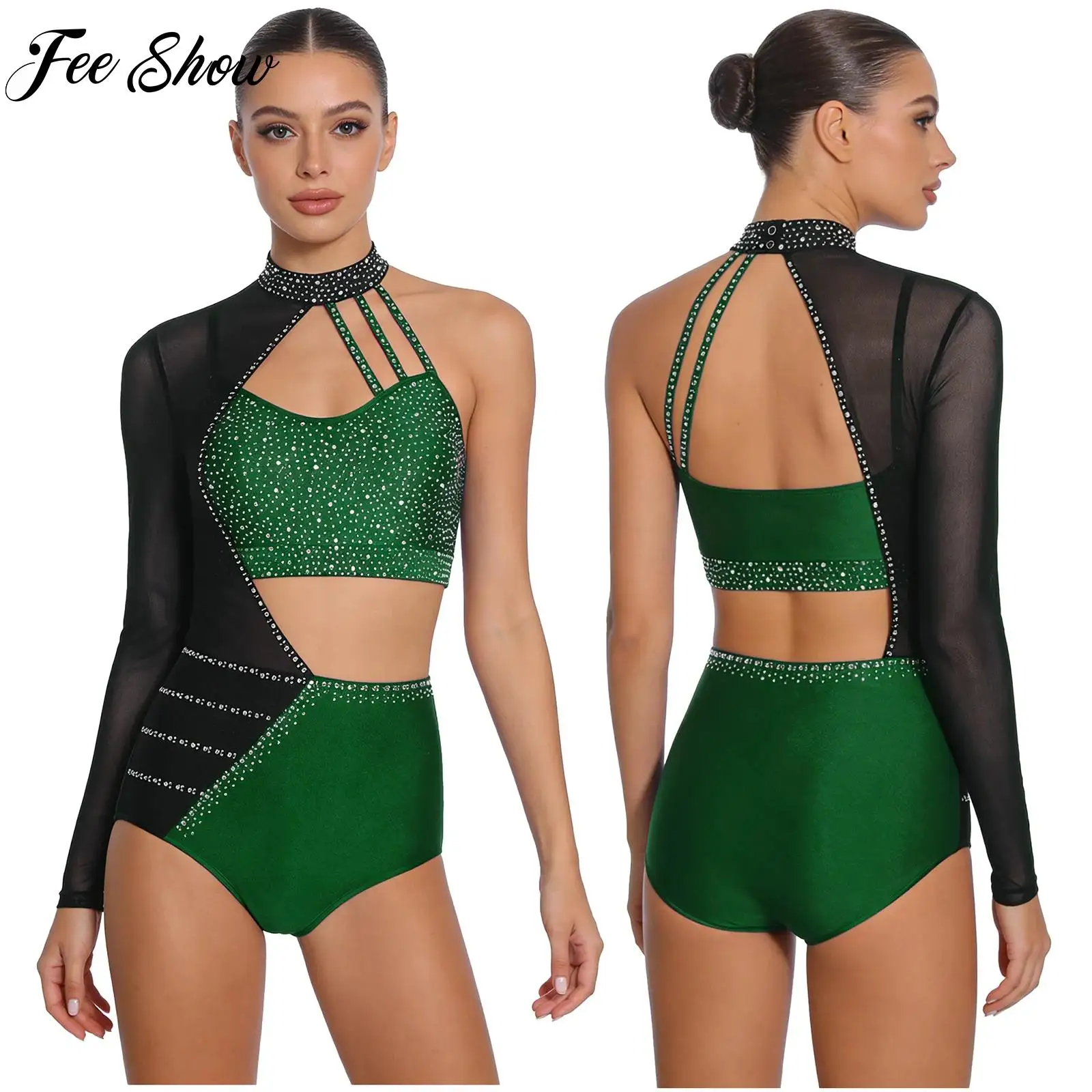 Women Gymnastics Athletic Figure Skating Costume Leotard Rhinestone Asymmetrical Hollow Out Bodysuit Tango Latin Waltz Dancewear
Women Gymnastics Athletic Figure Skating Costume Leotard Rhinestone Asymmetrical Hollow Out Bodysuit Tango Latin Waltz Dancewear