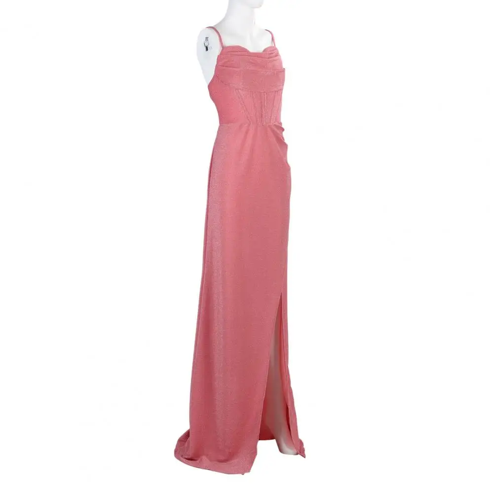 Women Polyester Maxi Dress Relaxed Fit Dress Elegant Sequin Evening Dress with Spaghetti Straps High Split Off for Women
Women Polyester Maxi Dress Relaxed Fit Dress Elegant Sequin Evening Dress with Spaghetti Straps High Split Off for Women