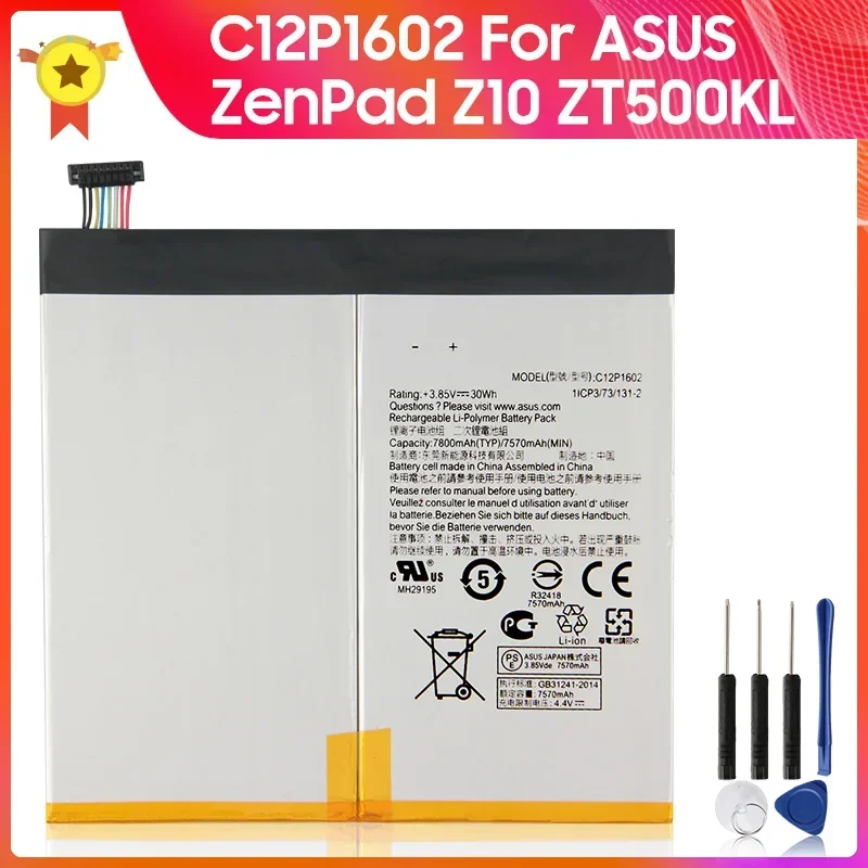 Replacement Battery C12P1602 For ASUS ZenPad Z10 ZT500KL Spare Battery High Quality Batteries 7800mAh With With Tool
Replacement Battery C12P1602 For ASUS ZenPad Z10 ZT500KL Spare Battery High Quality Batteries 7800mAh With With Tool