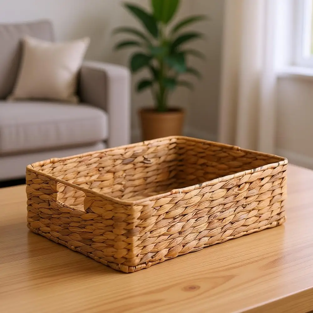 Handcrafted Storage Basket, 15.35L x 12W x 4.72H in, Brown
Handcrafted Storage Basket, 15.35L x 12W x 4.72H in, Brown