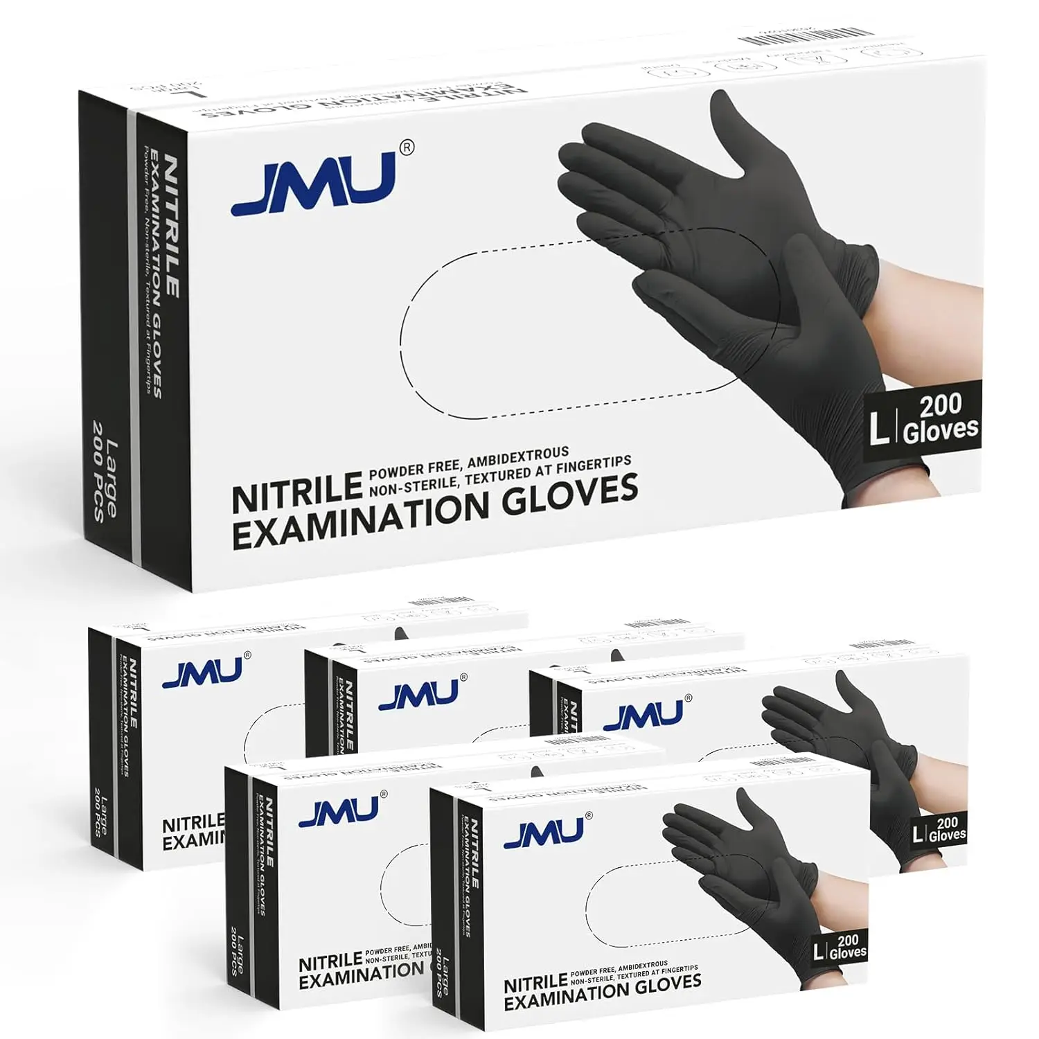 Black Nitrile Gloves Large Case of 1200, 3.5 Mil, Latex Free & Powder Free for Medical Exam, Food Handling, Cleaning
Black Nitrile Gloves Large Case of 1200, 3.5 Mil, Latex Free & Powder Free for Medical Exam, Food Handling, Cleaning