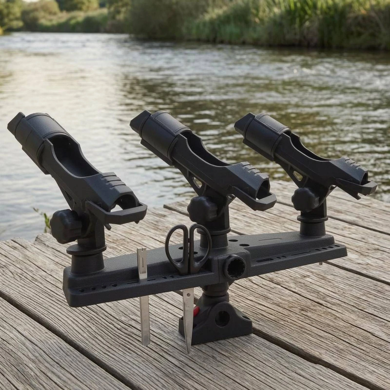 3 Head Rod Holder 360 Degree Lock Fishing Rod Stand Outdoor Gear Organizer Easy to Carry for Pier
3 Head Rod Holder 360 Degree Lock Fishing Rod Stand Outdoor Gear Organizer Easy to Carry for Pier