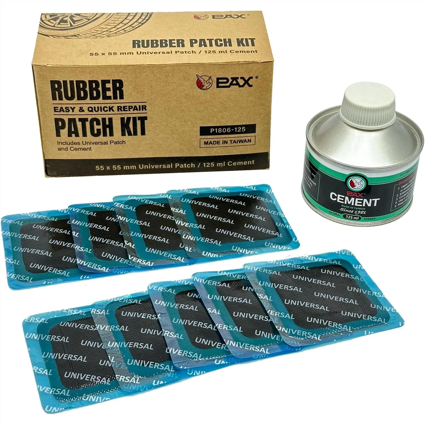 Universal Tire Patch Kit - 30 Pcs Heavy Duty Square Patches with Cement Glue for Bike Motorcycle Car Repair, Durable and
Universal Tire Patch Kit - 30 Pcs Heavy Duty Square Patches with Cement Glue for Bike Motorcycle Car Repair, Durable and