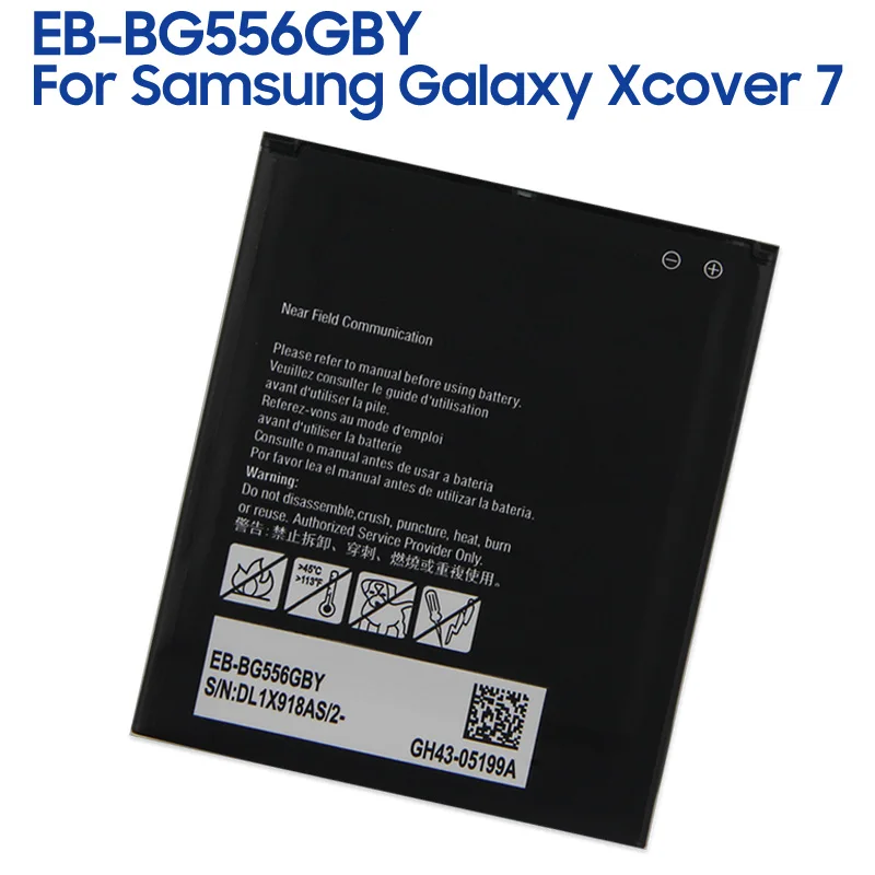 NEW Replacement Battery EB-BG556GBY For Samsung Galaxy Samsung Galaxy Xcover 7 XCover7 G556B G556BU1 G556B/DS 4050mAh 
NEW Replacement Battery EB-BG556GBY For Samsung Galaxy Samsung Galaxy Xcover 7 XCover7 G556B G556BU1 G556B/DS 4050mAh