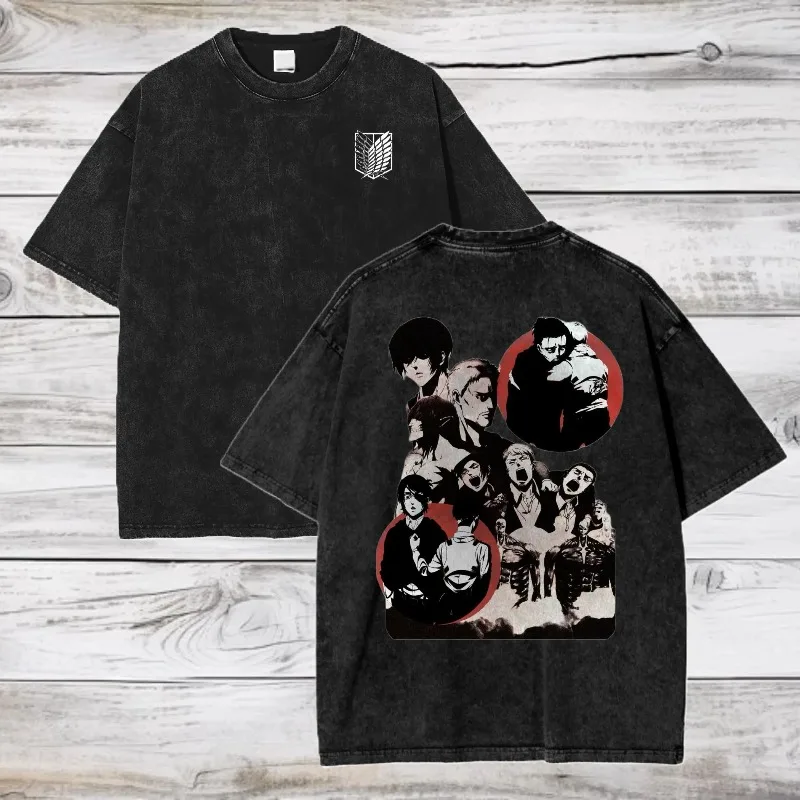 Attack on Titan Oversized T-Shirt: Eren Yeager, Acid Wash Anime Tee Summer unisex Breathable cotton Washed T-shirt Top
Attack on Titan Oversized T-Shirt: Eren Yeager, Acid Wash Anime Tee Summer unisex Breathable cotton Washed T-shirt Top