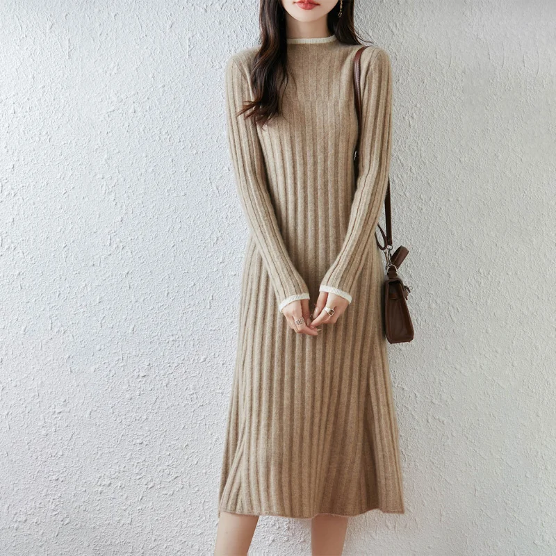 % Wool Half Turtleneck Dress Women'S Comfortable Soft Sweater Dress Waist Slimming Mid-Length Over--Knee
% Wool Half Turtleneck Dress Women'S Comfortable Soft Sweater Dress Waist Slimming Mid-Length Over--Knee