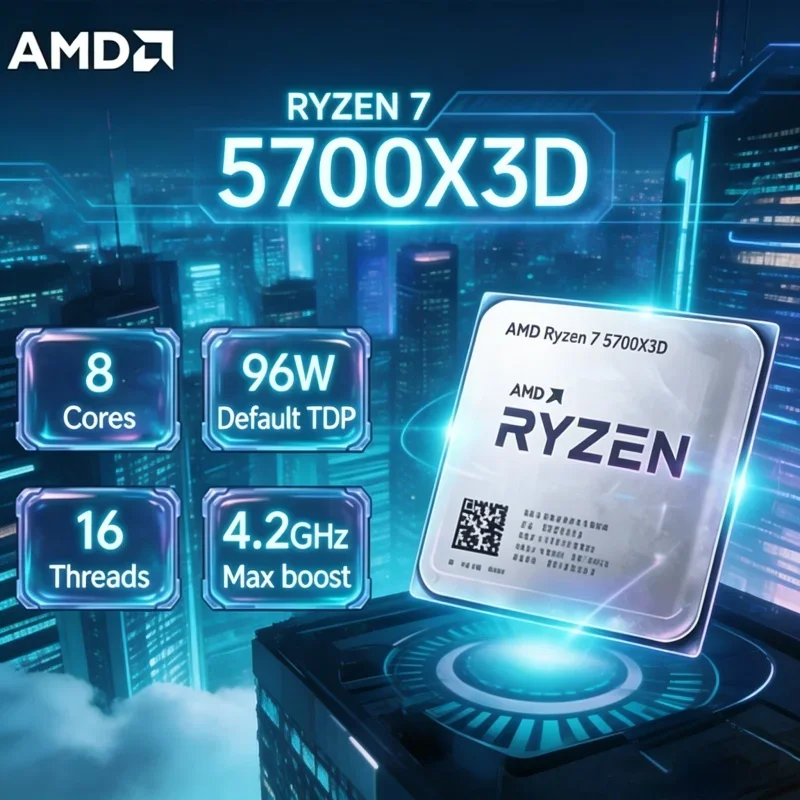 AMD R7 5700X3D Ryzen 7 5700X3D 96MB 3D Cache 8 Core 16 Thread Low Latency Gaming Desktop Processor AM4 Bulk No Cooler
AMD R7 5700X3D Ryzen 7 5700X3D 96MB 3D Cache 8 Core 16 Thread Low Latency Gaming Desktop Processor AM4 Bulk No Cooler