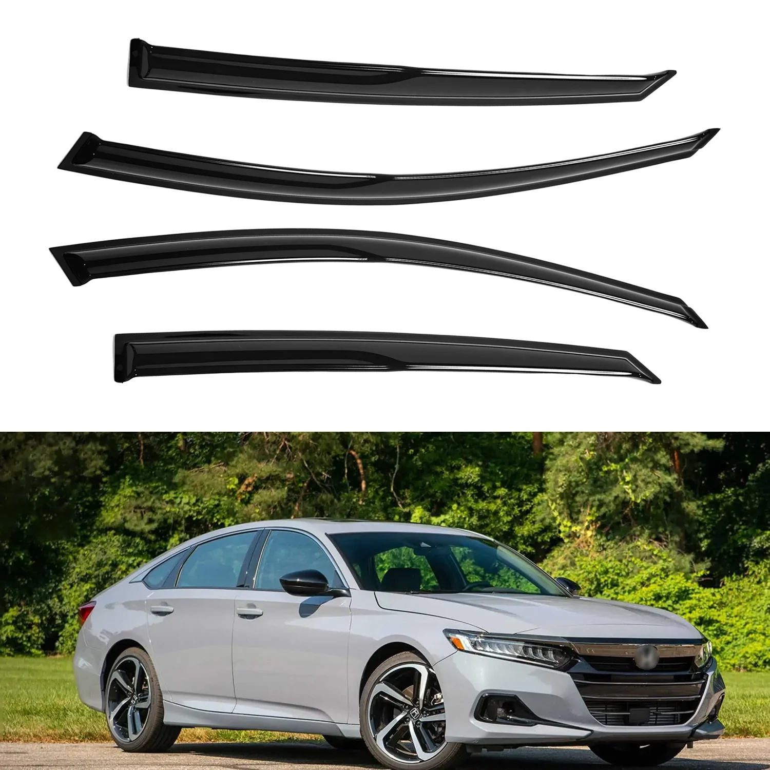 For Honda Accord 4-Door Sedan 2018-2022 Wind Deflectors Tinted 4pcs Set Window Visor Sun Rain Vent Guards with Water Channel 1.5MM Thick
For Honda Accord 4-Door Sedan 2018-2022 Wind Deflectors Tinted 4pcs Set Window Visor Sun Rain Vent Guards with Water Channel 1.5MM Thick