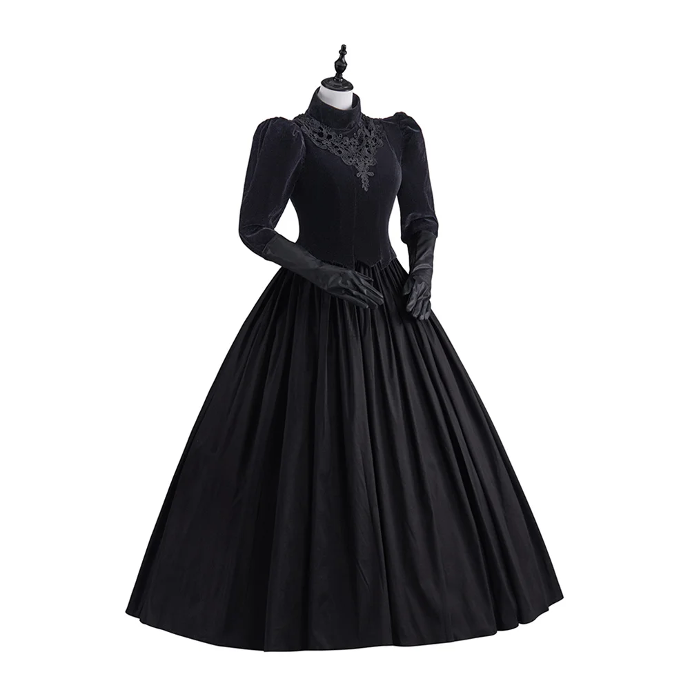 Evil Queen Cosplay Costume Women Black Victorian Gothic Stempunk Dress With Gloves Halloween Carnival Party Outfits
Evil Queen Cosplay Costume Women Black Victorian Gothic Stempunk Dress With Gloves Halloween Carnival Party Outfits