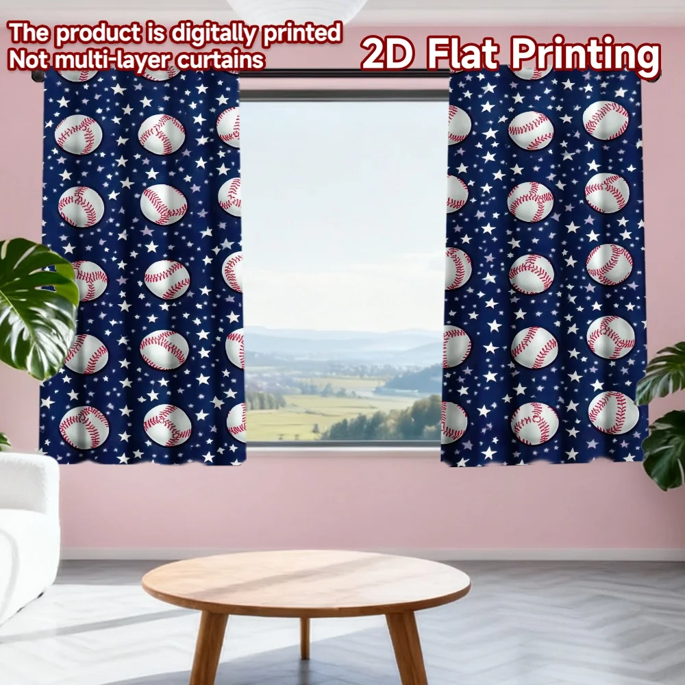 2D flat printing 2pcs Curtains Baseballs and Stars(1) Digital Printed Polyester Drapes Birthday Party Perfect for Booths Studio
2D flat printing 2pcs Curtains Baseballs and Stars(1) Digital Printed Polyester Drapes Birthday Party Perfect for Booths Studio
