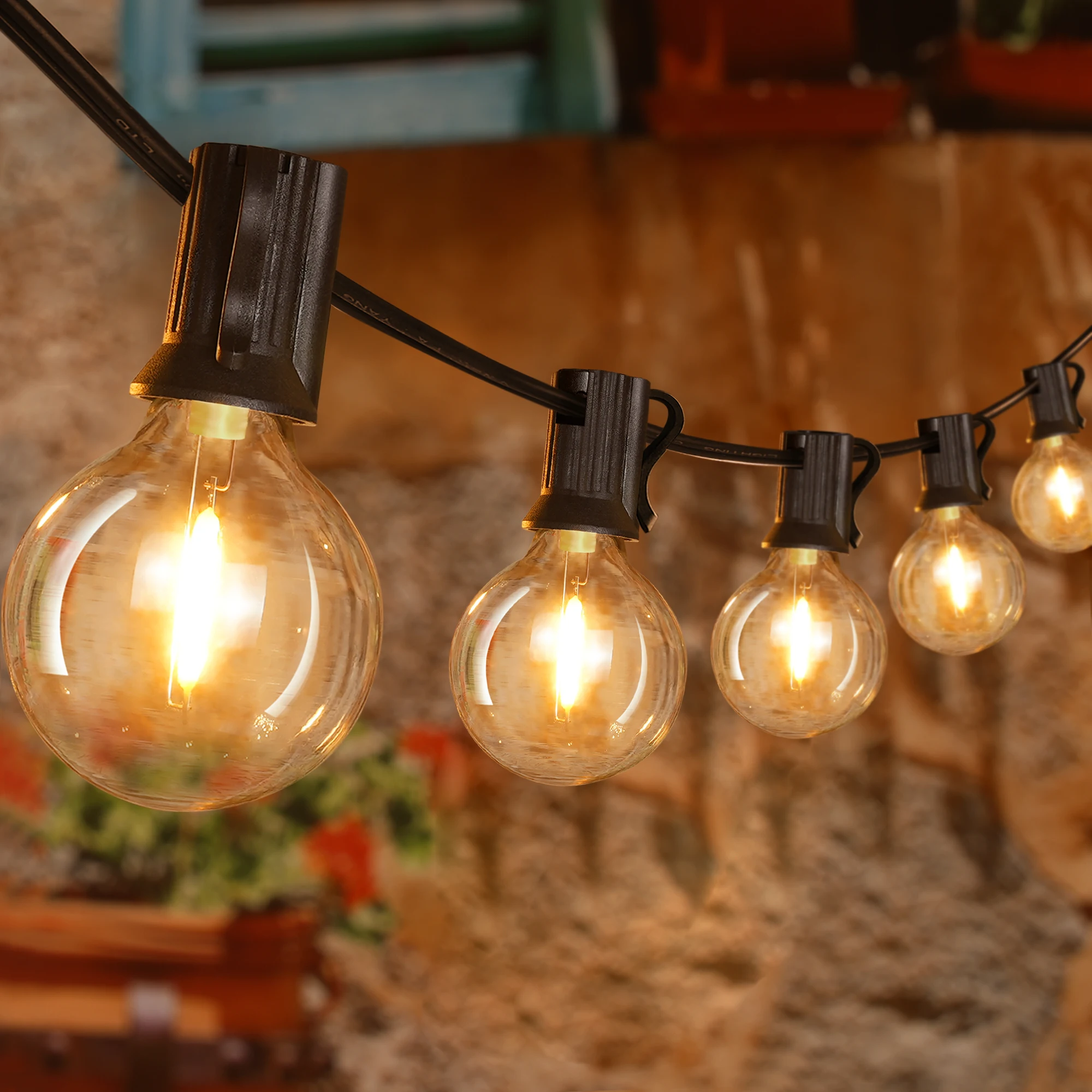 Ollny 50FT Outdoor String Lights, Waterproof Connectable Hanging LED Lights with 25 Edison+2 Spare Bulbs for Wedding Room Decor
Ollny 50FT Outdoor String Lights, Waterproof Connectable Hanging LED Lights with 25 Edison+2 Spare Bulbs for Wedding Room Decor